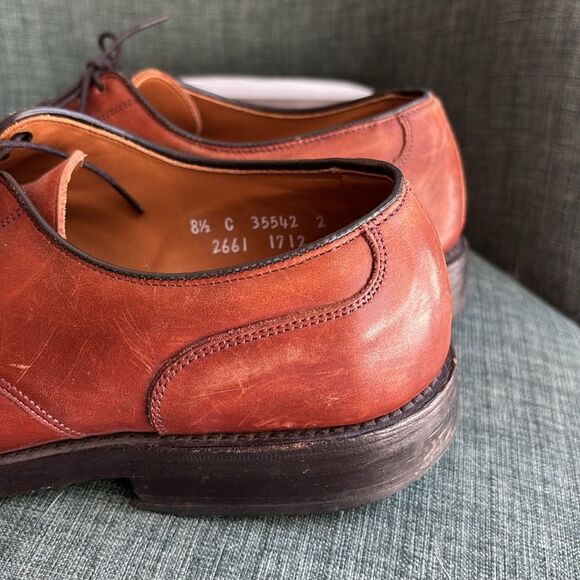 Allen Edmonds Men’s Bradley Rich Brown Leather Oxfords loafers size 8.5 C Work - Picture 3 of 13